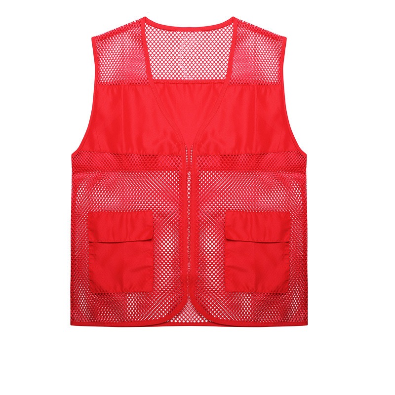 Mesh Utility Zip Vest with Flap Pockets