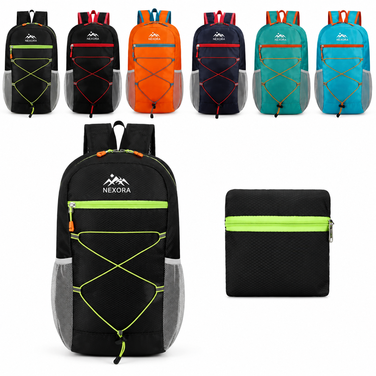 Foldable Water-Resistant Hiking Backpack W Reflective Trim