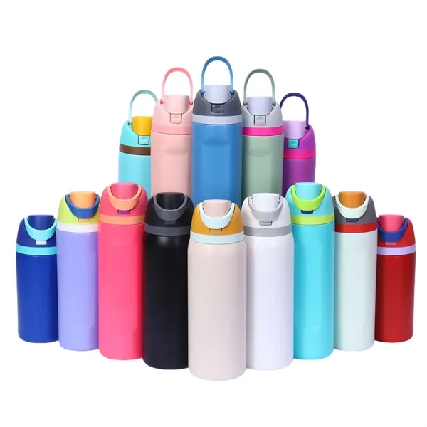 Stainless Steel Sports Bottle With Straw 16/19/24/32oz
