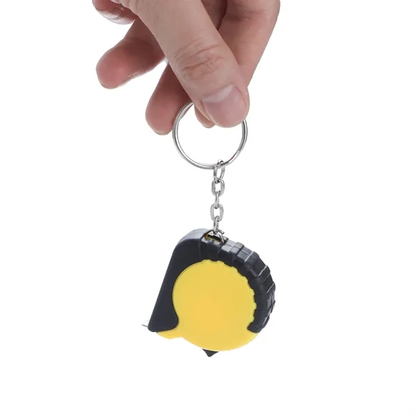 Compact Steel Tape Measure Key Ring, Extends 3 1/4 Feet