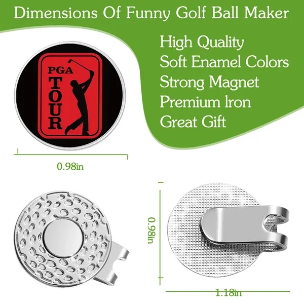 Golf Hat Clip Magnetic Metal 12mm Chrome Plated
