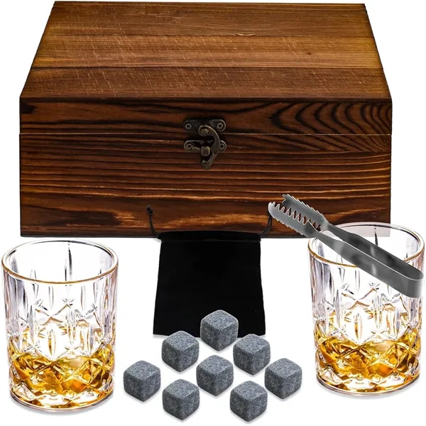 Whiskey Lovers Set with Crystal Glass and Granite Stones