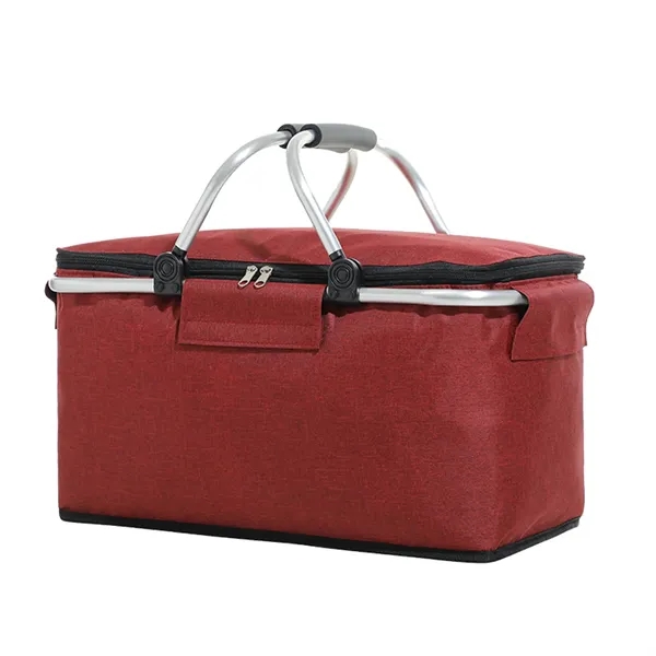 Insulated Picnic Basket with Ergonomic Handle and Frame
