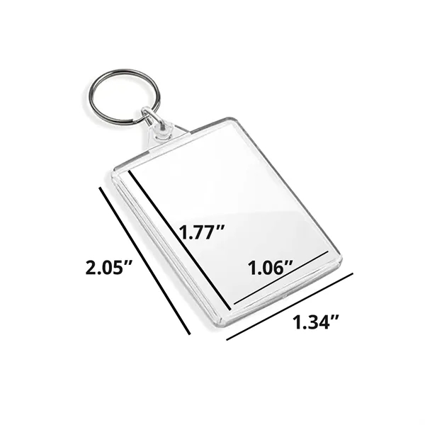 Promotional Clear Acrylic Picture Keychain — Acrylic Plastic — Transparent White