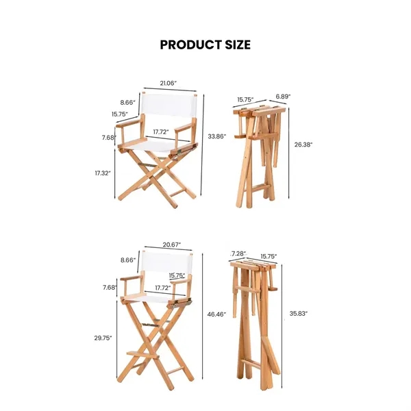 Foldable Solid Wood Chair with Comfortable Backrest — Wood — Assorted