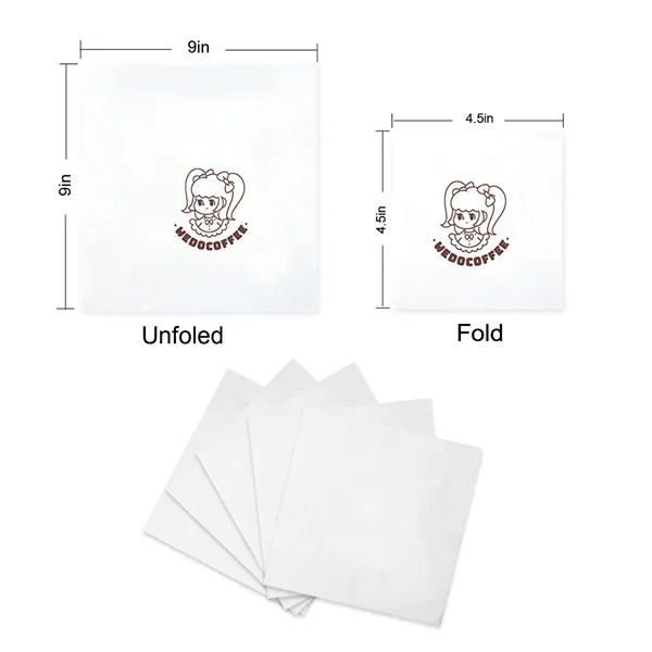 Disposable White 2-Ply Cocktail Paper Napkins