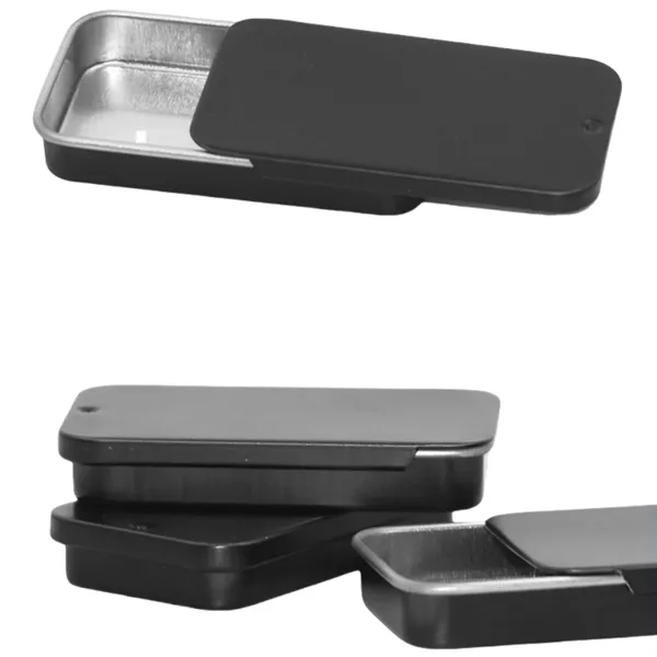 Small Tinplate Organizer Box With Sliding Lid