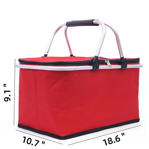 Folding Oxford Picnic Basket with Foil Insulation