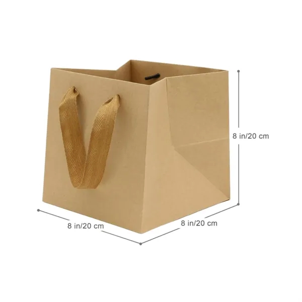 Sturdy Square Bottom Paper Tote Bag With Cloth Handles