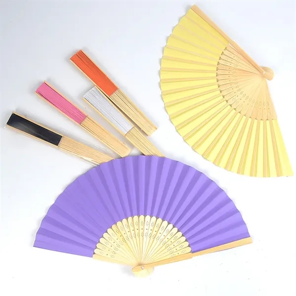 Colorful Folding Hand Fan With Bamboo Ribs