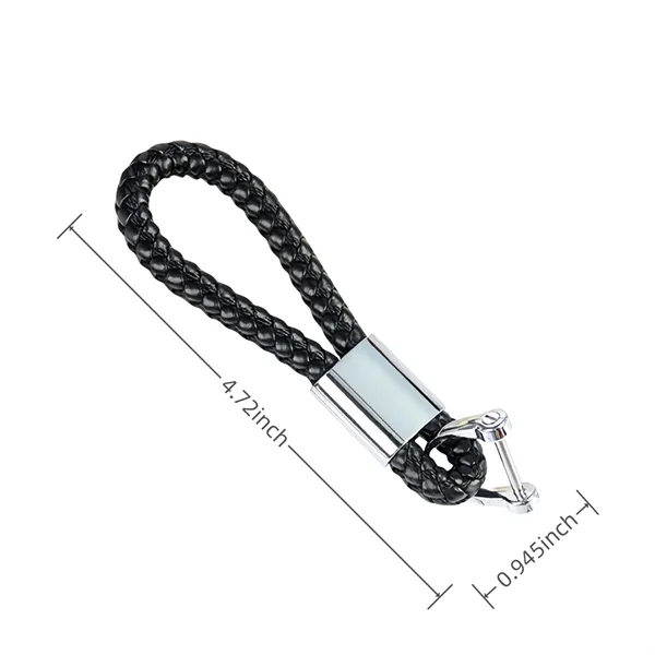 Colorful Braided Keychain With Secure Alloy Hook — Alloy — Blue