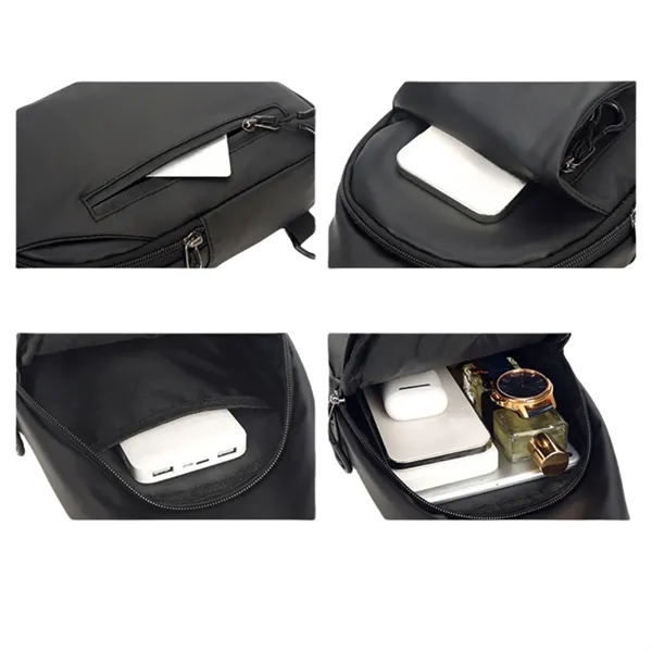Water-Resistant Travel Shoulder Bag with USB Port
