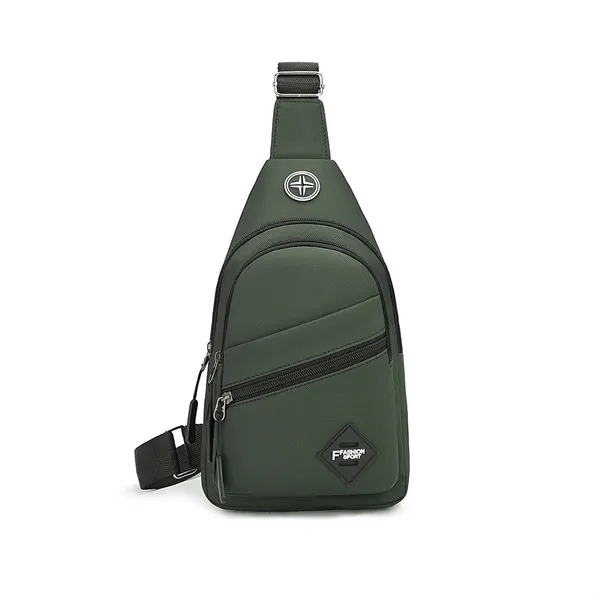 Nylon Chest Bag with Adjustable Strap and Pockets