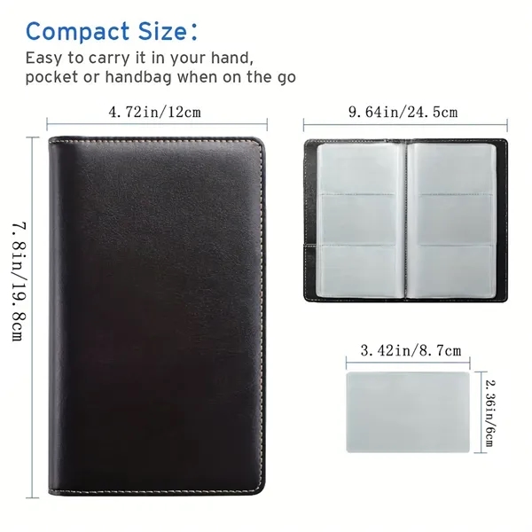 Professional PU Leather Card Holder, 4.72 x 7.8 Inches — Polyurethane (Pur Or Pu) — Black
