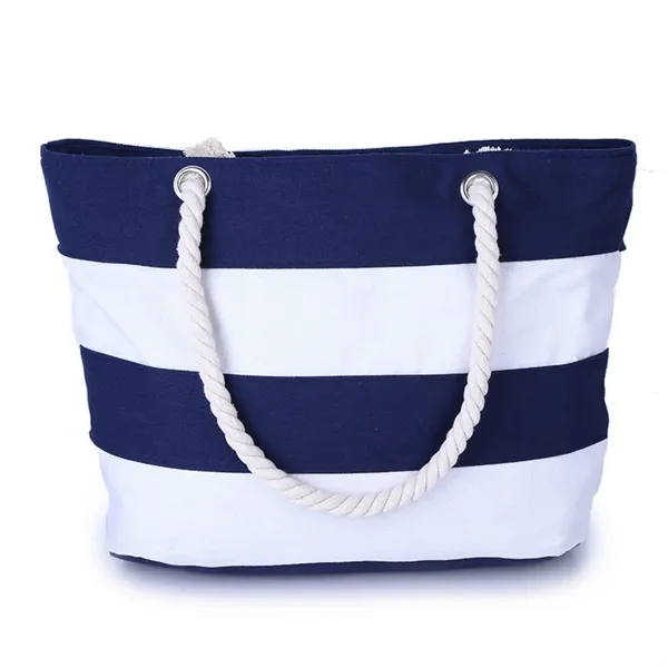 Canvas Handbag Messenger Beach Bag With Zipper Pocket