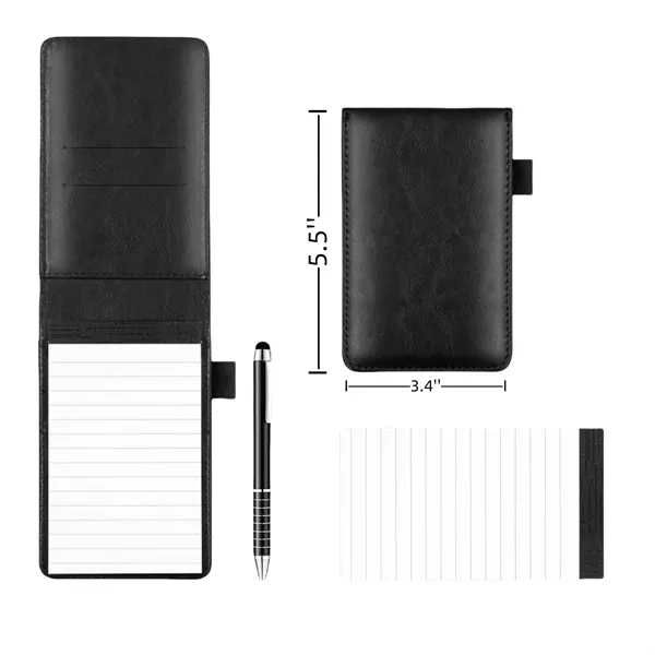 4 x 3.4 Inch Mini Notepad Holder and Metal Pen