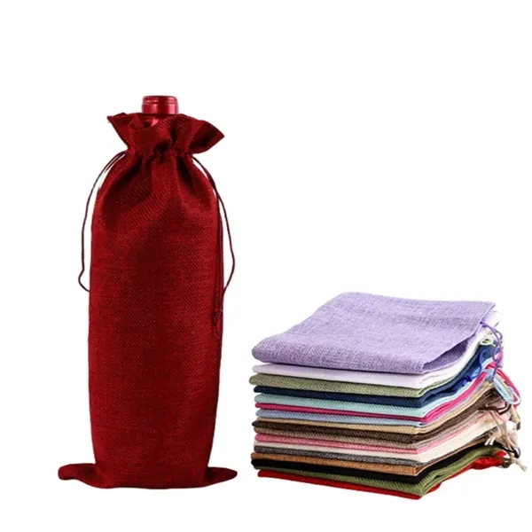 Reusable Jute Wine Bottle Bag 13.7 x 5.9 Inch
