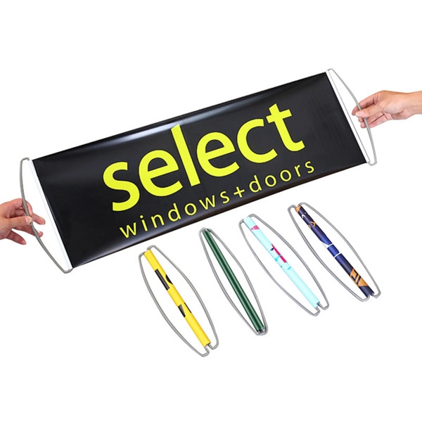 7 Inch Wide Custom Pull Up Rally Flag — Pet — Multi Color