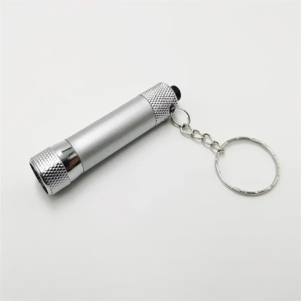 Mini Aluminum Flashlight Keychain With 3 White LEDs