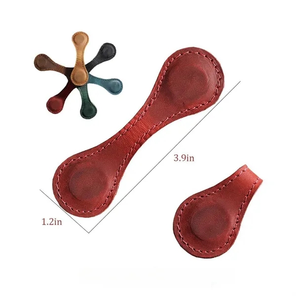 Leather Bookmark with Magnetic Hat Clip Function
