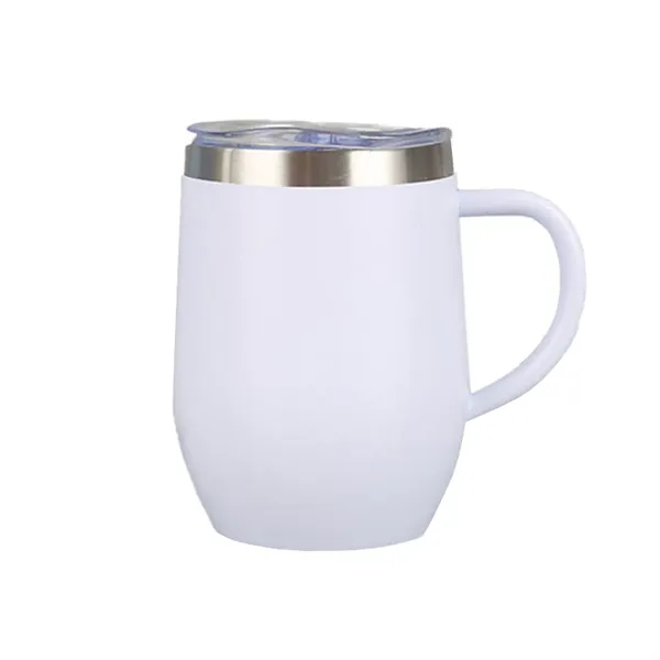 12 oz Double Wall Coffee Mug with Clear Press Lid