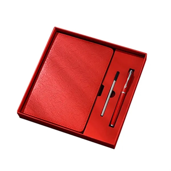 A5 Leather Business Journal Gift Set 100 Sheets Pen USB