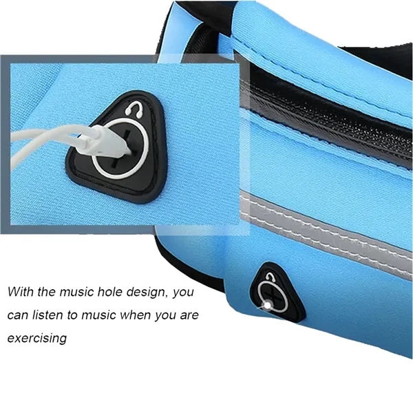 Lightweight Sports Waist Bag, Water Resistant, Music Hole