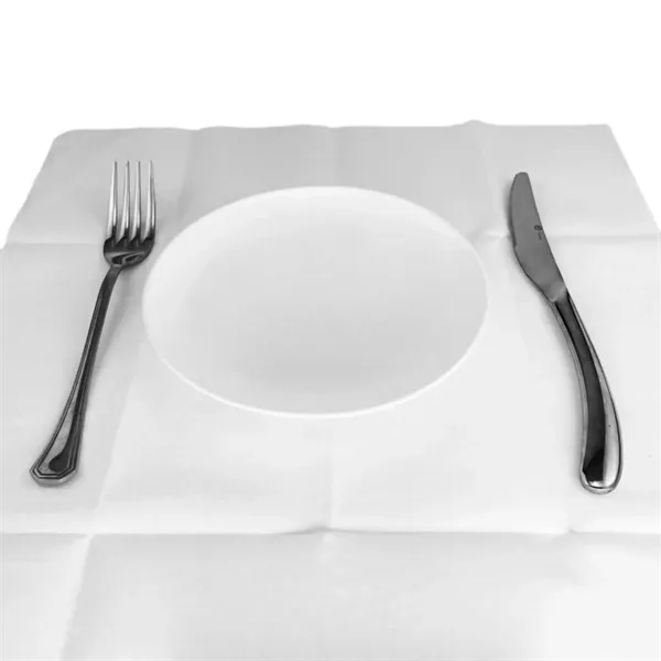 White Virgin Wood Pulp Dinner Napkins, 50 Count, Folded
