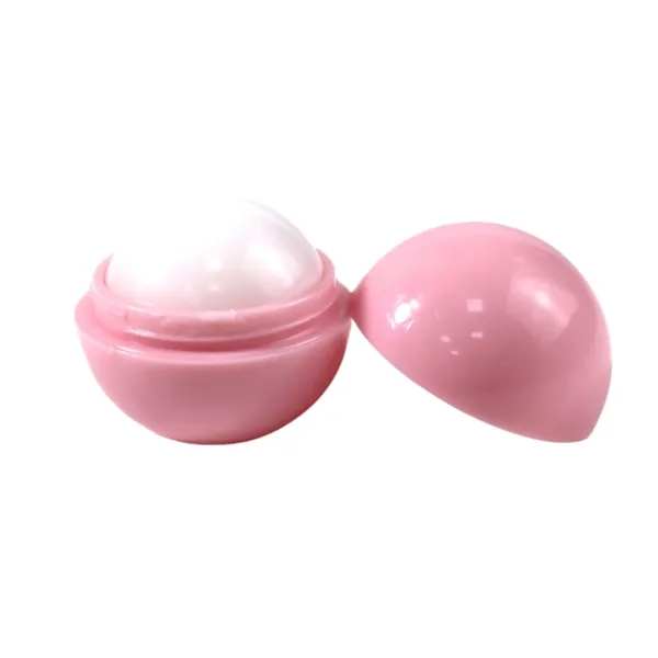 Plastic Round Lip Balm with Fruit Vanilla Scent — Plastic — Pink