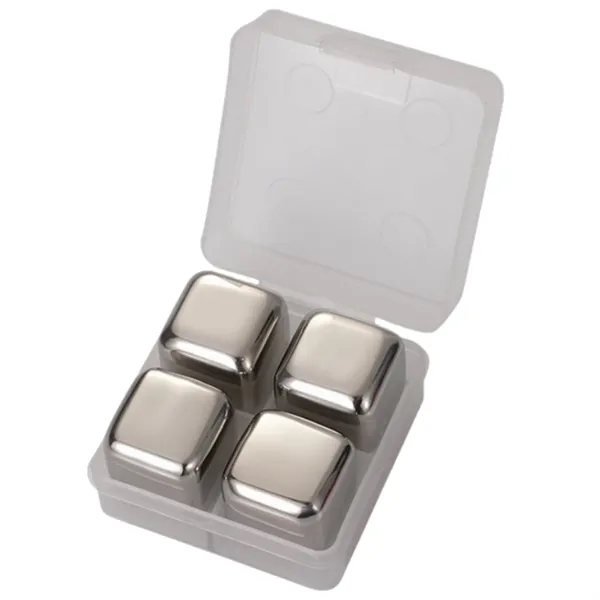 Stainless Steel Bullet Ice Cubes 4 Piece Set