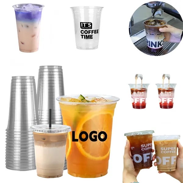 Clear Compostable PLA Plastic Cups, 10/12/16oz — Plastic — Clear