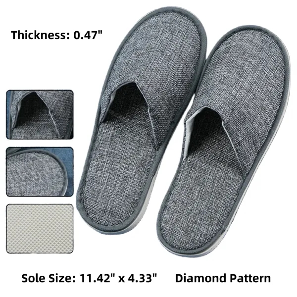 Premium Linen Slippers, Disposable and Wash-Resistant