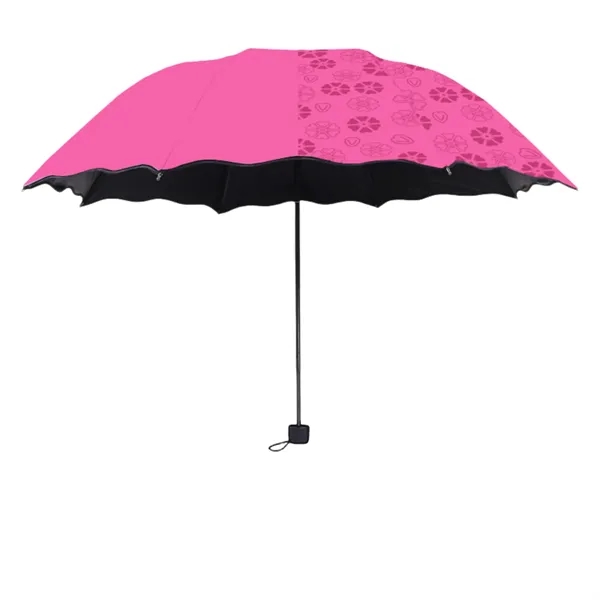 3-Fold Rain-Activated Flower Change Umbrella