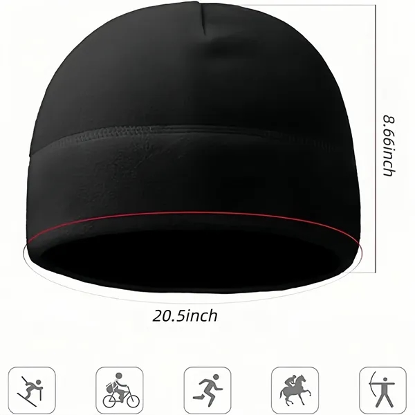 Orange Windproof Polar Fleece Beanie, One Size