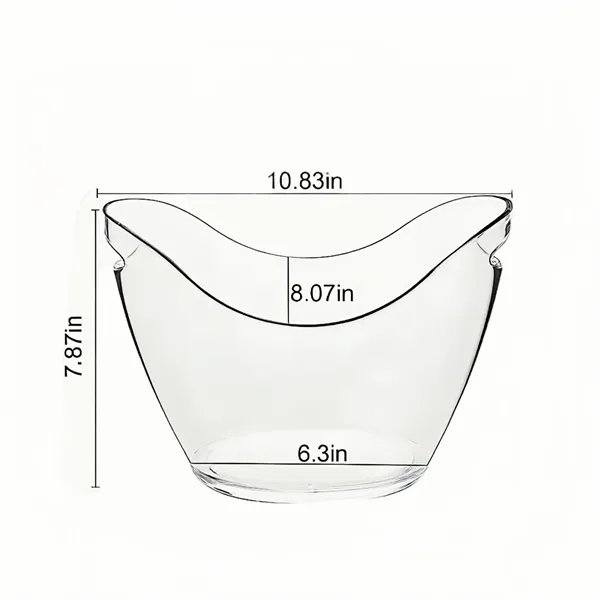 Lightweight Clear PET Ice Bucket with Built-In Handles