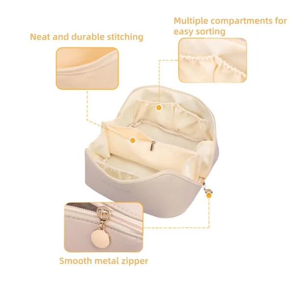 Makeup and Toiletry Organizer with Polyester Lining — White