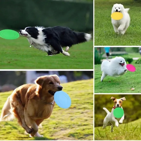 Rugged Rubber Dog Fetch Disc with Dynamic Rebound