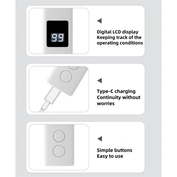 USB-C Pet Nail Trimmer with 5-Hour Runtime and LED Display — Black