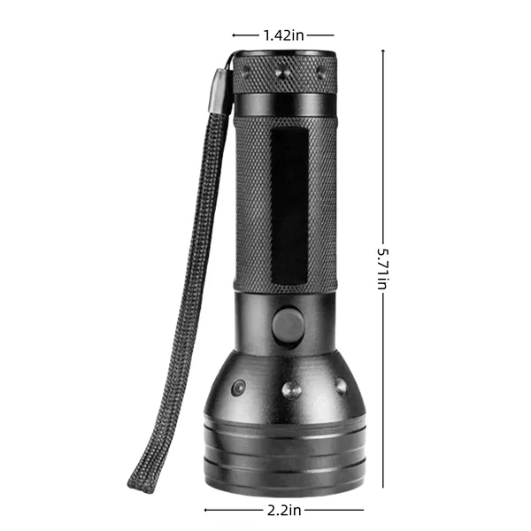 Portable UV Flashlight with 51 LEDs for Forensic Detection — Black
