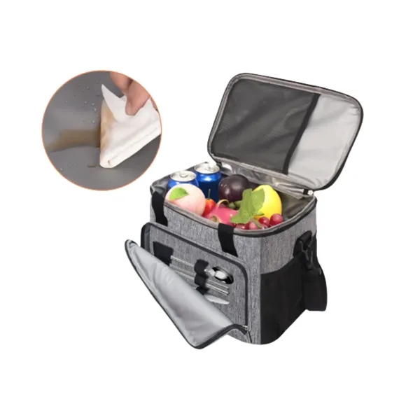 Reusable Lunch Tote with Shoulder Strap and Utensil Pocket