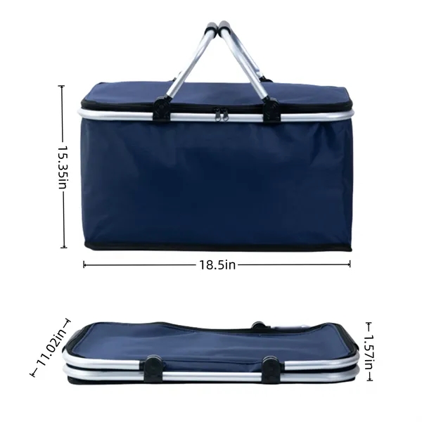 Large Capacity Thermal Picnic Basket, Leak-Proof Lining