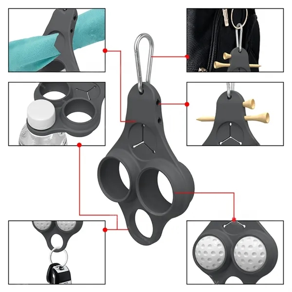 Golf Bag Silicone Ball and Tee Holder