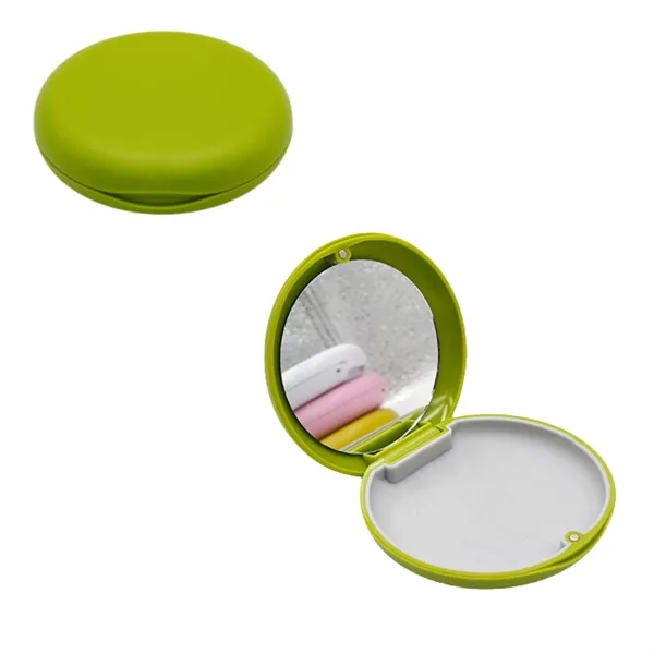 Orthodontic Retainer Case Featuring Built-In Mirror — Black