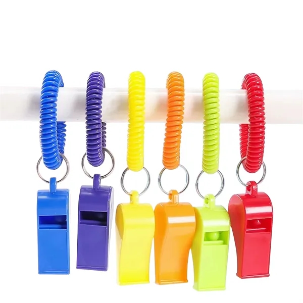 Ball Bearing Whistle With Alloy And Spring Keychains