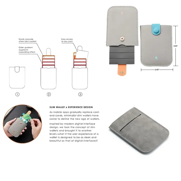 Slim PU Leather Card Holder Holds Up to 5 Cards