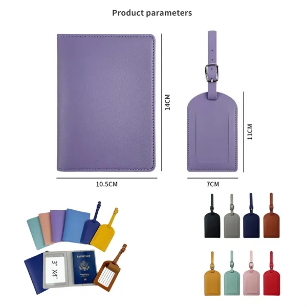 Travel Document Case and Luggage Tag Set, PU Leather