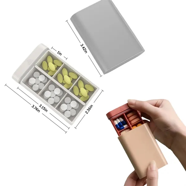 Compact Medicine Case with Six Independent Compartments