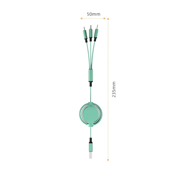 3-in-1 Flat TPE Charging Cable with Smart IC