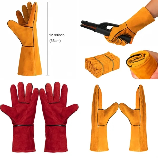 Flexible Cowhide Welding Gloves with Soft Lining