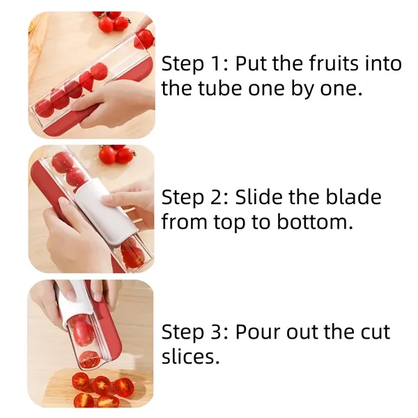 Even Slice Fruit Cutter for Salads and Baking — Plastic-Stainless Steel — Green